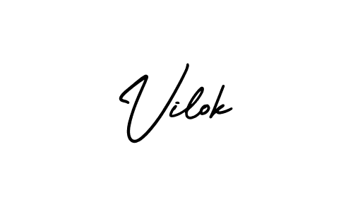 Vilok stylish signature style. Best Handwritten Sign (AmerikaSignatureDemo-Regular) for my name. Handwritten Signature Collection Ideas for my name Vilok. Vilok signature style 3 images and pictures png