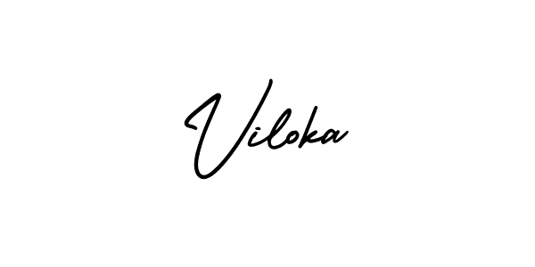 How to make Viloka name signature. Use AmerikaSignatureDemo-Regular style for creating short signs online. This is the latest handwritten sign. Viloka signature style 3 images and pictures png