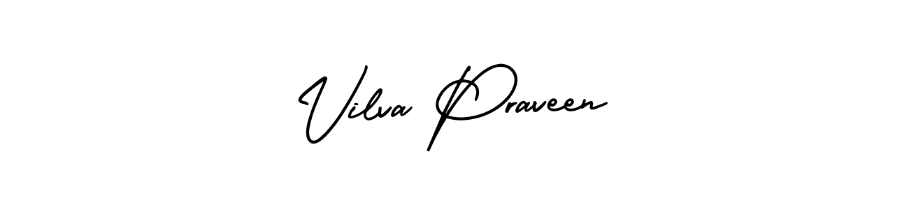 Use a signature maker to create a handwritten signature online. With this signature software, you can design (AmerikaSignatureDemo-Regular) your own signature for name Vilva Praveen. Vilva Praveen signature style 3 images and pictures png