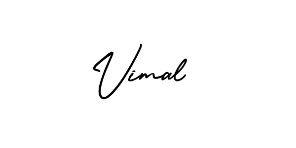 The best way (AmerikaSignatureDemo-Regular) to make a short signature is to pick only two or three words in your name. The name Vimal  include a total of six letters. For converting this name. Vimal  signature style 3 images and pictures png