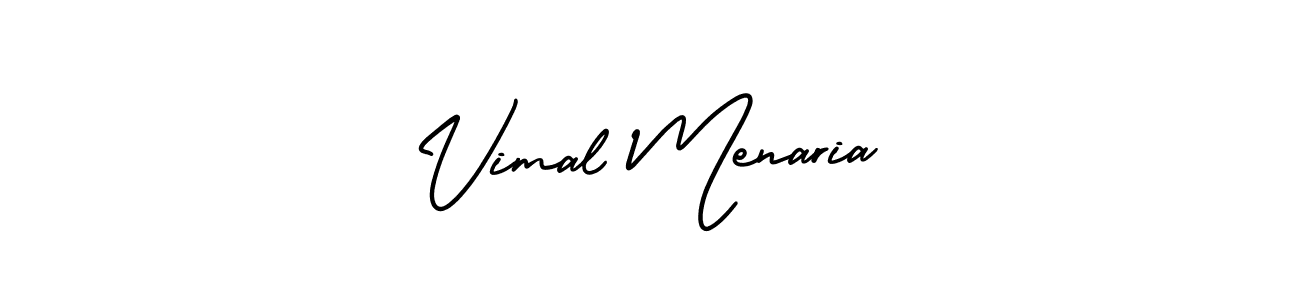 How to make Vimal Menaria name signature. Use AmerikaSignatureDemo-Regular style for creating short signs online. This is the latest handwritten sign. Vimal Menaria signature style 3 images and pictures png