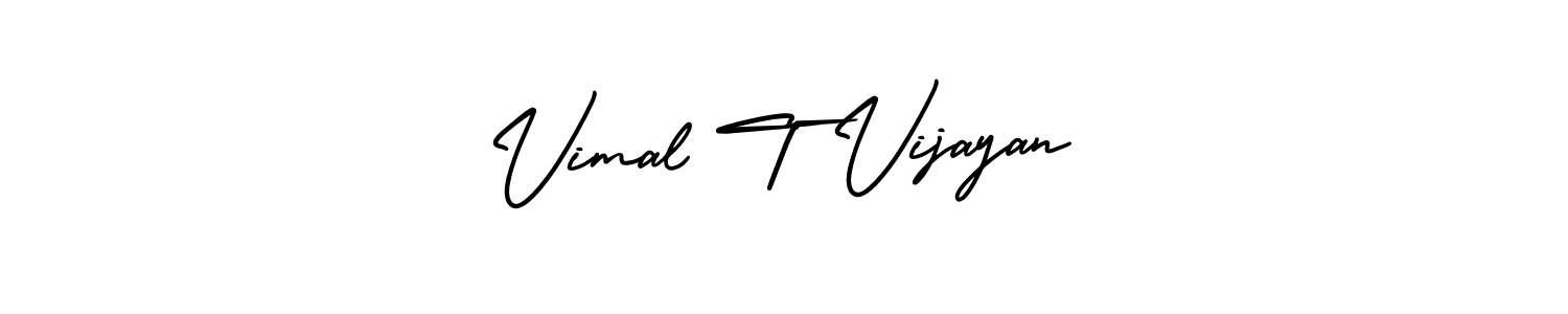 How to make Vimal T Vijayan name signature. Use AmerikaSignatureDemo-Regular style for creating short signs online. This is the latest handwritten sign. Vimal T Vijayan signature style 3 images and pictures png