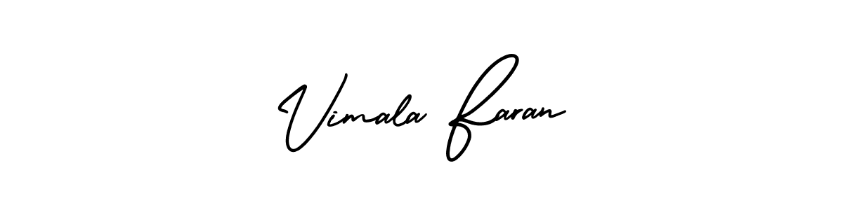 This is the best signature style for the Vimala Faran name. Also you like these signature font (AmerikaSignatureDemo-Regular). Mix name signature. Vimala Faran signature style 3 images and pictures png