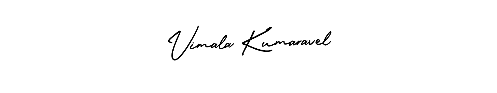 You should practise on your own different ways (AmerikaSignatureDemo-Regular) to write your name (Vimala Kumaravel) in signature. don't let someone else do it for you. Vimala Kumaravel signature style 3 images and pictures png