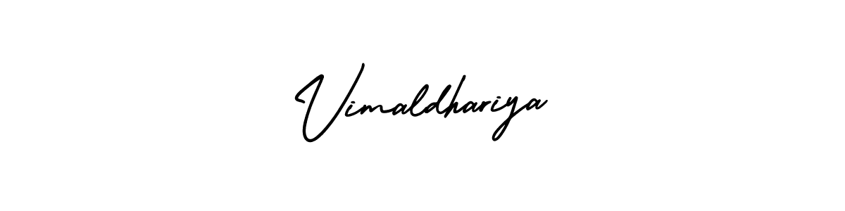 You should practise on your own different ways (AmerikaSignatureDemo-Regular) to write your name (Vimaldhariya) in signature. don't let someone else do it for you. Vimaldhariya signature style 3 images and pictures png