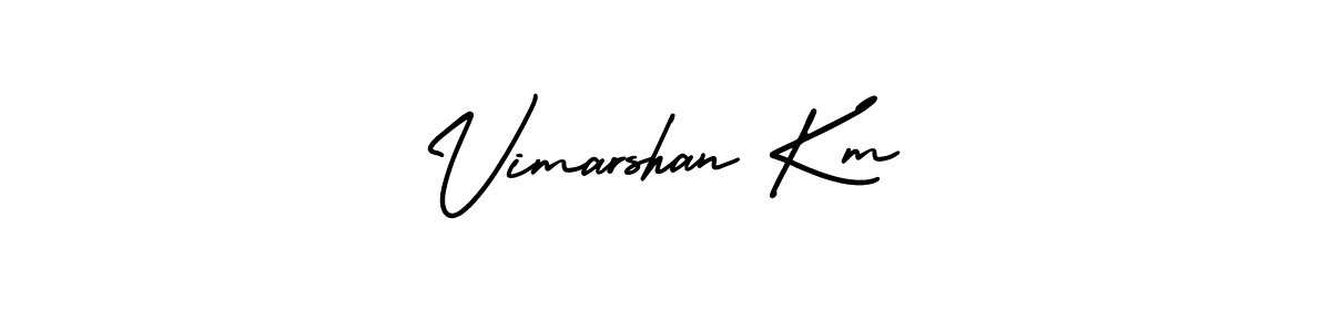 Vimarshan Km stylish signature style. Best Handwritten Sign (AmerikaSignatureDemo-Regular) for my name. Handwritten Signature Collection Ideas for my name Vimarshan Km. Vimarshan Km signature style 3 images and pictures png