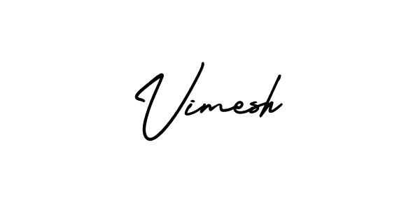 The best way (AmerikaSignatureDemo-Regular) to make a short signature is to pick only two or three words in your name. The name Vimesh include a total of six letters. For converting this name. Vimesh signature style 3 images and pictures png