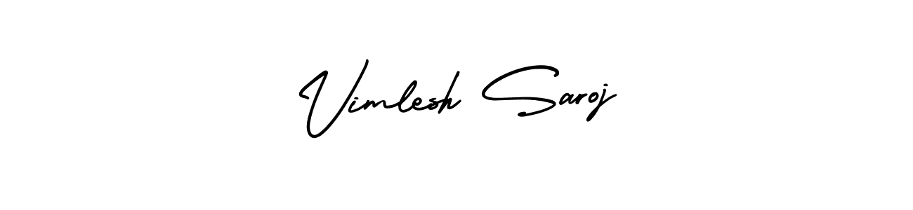 This is the best signature style for the Vimlesh Saroj name. Also you like these signature font (AmerikaSignatureDemo-Regular). Mix name signature. Vimlesh Saroj signature style 3 images and pictures png