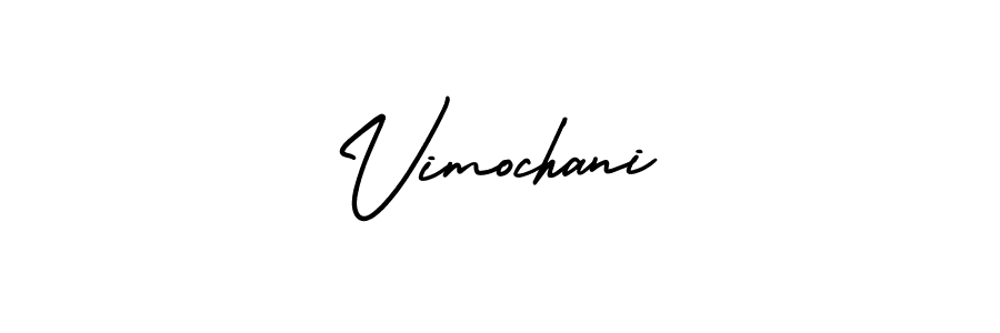 The best way (AmerikaSignatureDemo-Regular) to make a short signature is to pick only two or three words in your name. The name Vimochani include a total of six letters. For converting this name. Vimochani signature style 3 images and pictures png