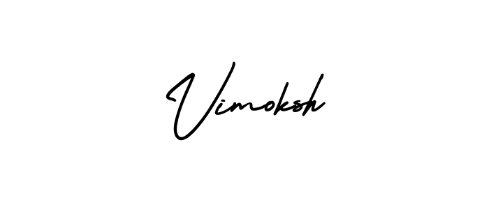 The best way (AmerikaSignatureDemo-Regular) to make a short signature is to pick only two or three words in your name. The name Vimoksh include a total of six letters. For converting this name. Vimoksh signature style 3 images and pictures png