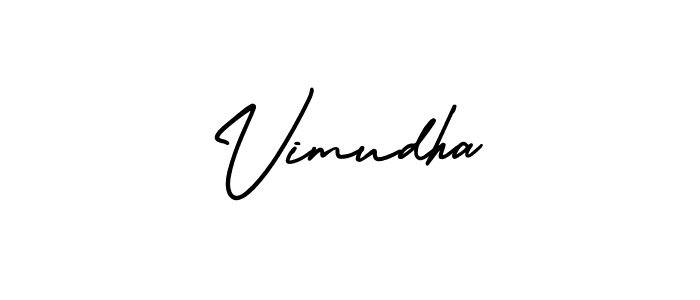 How to make Vimudha name signature. Use AmerikaSignatureDemo-Regular style for creating short signs online. This is the latest handwritten sign. Vimudha signature style 3 images and pictures png