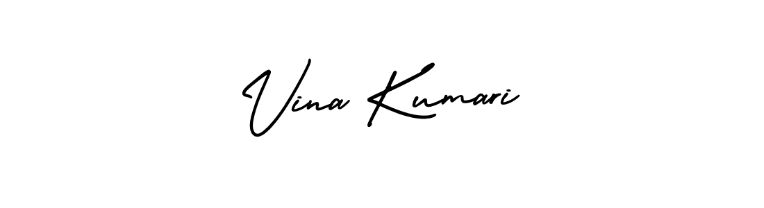 How to make Vina Kumari signature? AmerikaSignatureDemo-Regular is a professional autograph style. Create handwritten signature for Vina Kumari name. Vina Kumari signature style 3 images and pictures png