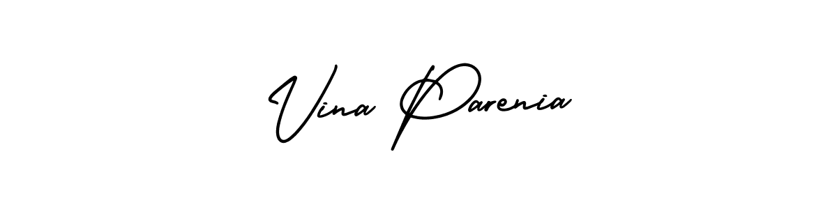 Best and Professional Signature Style for Vina Parenia. AmerikaSignatureDemo-Regular Best Signature Style Collection. Vina Parenia signature style 3 images and pictures png