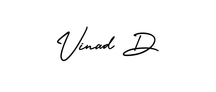 if you are searching for the best signature style for your name Vinad D. so please give up your signature search. here we have designed multiple signature styles  using AmerikaSignatureDemo-Regular. Vinad D signature style 3 images and pictures png