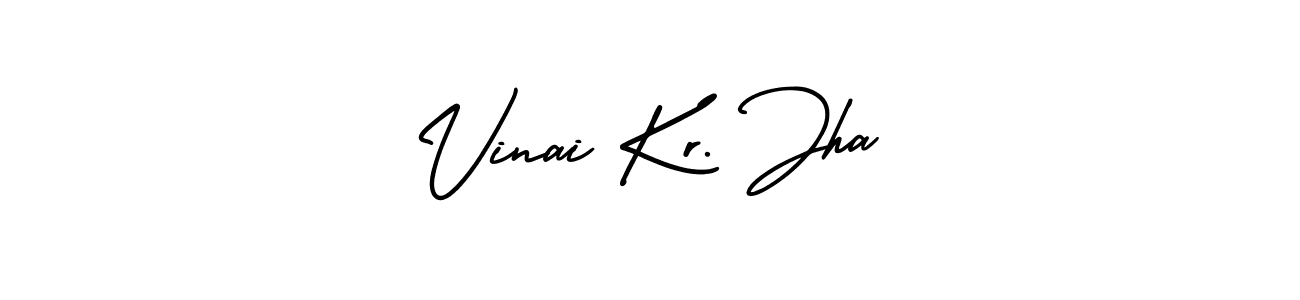 How to make Vinai Kr. Jha name signature. Use AmerikaSignatureDemo-Regular style for creating short signs online. This is the latest handwritten sign. Vinai Kr. Jha signature style 3 images and pictures png