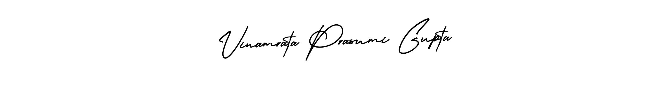 Create a beautiful signature design for name Vinamrata Prasumi Gupta. With this signature (AmerikaSignatureDemo-Regular) fonts, you can make a handwritten signature for free. Vinamrata Prasumi Gupta signature style 3 images and pictures png