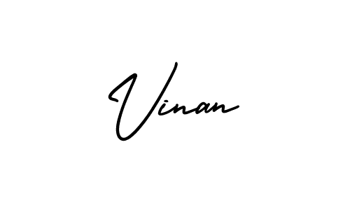 Vinan stylish signature style. Best Handwritten Sign (AmerikaSignatureDemo-Regular) for my name. Handwritten Signature Collection Ideas for my name Vinan. Vinan signature style 3 images and pictures png