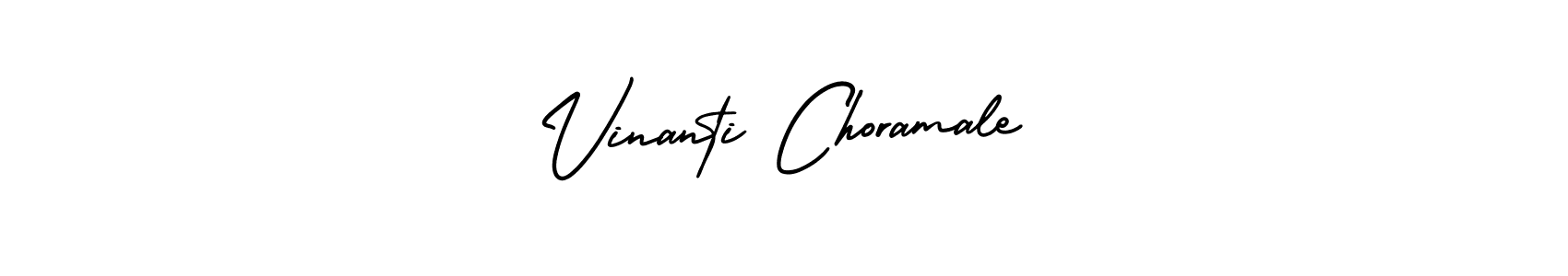 Vinanti Choramale stylish signature style. Best Handwritten Sign (AmerikaSignatureDemo-Regular) for my name. Handwritten Signature Collection Ideas for my name Vinanti Choramale. Vinanti Choramale signature style 3 images and pictures png