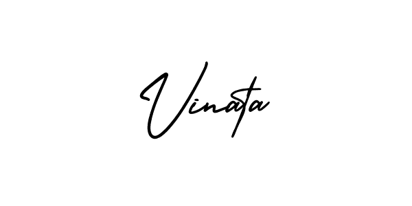 Make a beautiful signature design for name Vinata. With this signature (AmerikaSignatureDemo-Regular) style, you can create a handwritten signature for free. Vinata signature style 3 images and pictures png