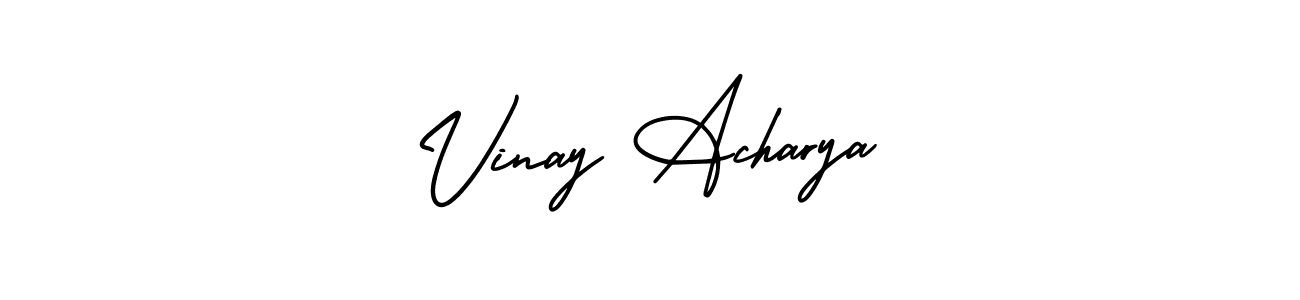 The best way (AmerikaSignatureDemo-Regular) to make a short signature is to pick only two or three words in your name. The name Vinay Acharya include a total of six letters. For converting this name. Vinay Acharya signature style 3 images and pictures png