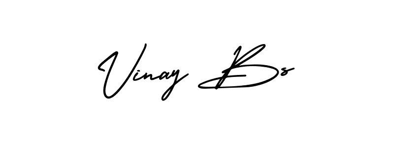 You should practise on your own different ways (AmerikaSignatureDemo-Regular) to write your name (Vinay Bs) in signature. don't let someone else do it for you. Vinay Bs signature style 3 images and pictures png