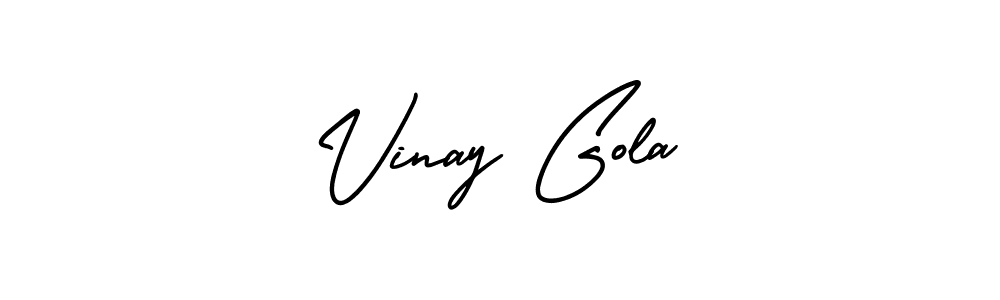 Also You can easily find your signature by using the search form. We will create Vinay Gola name handwritten signature images for you free of cost using AmerikaSignatureDemo-Regular sign style. Vinay Gola signature style 3 images and pictures png