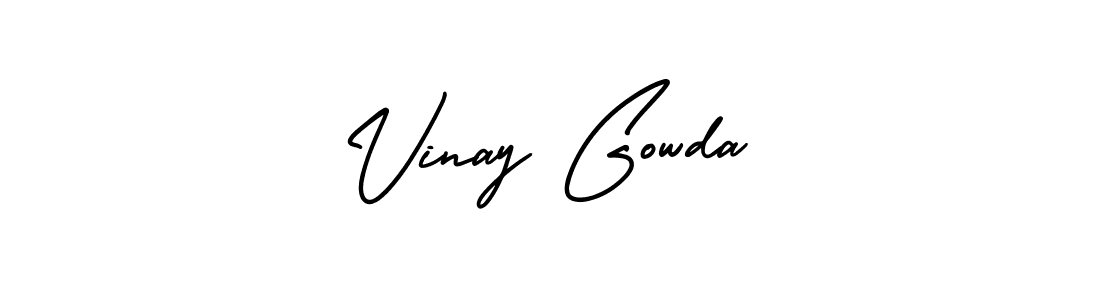 This is the best signature style for the Vinay Gowda name. Also you like these signature font (AmerikaSignatureDemo-Regular). Mix name signature. Vinay Gowda signature style 3 images and pictures png