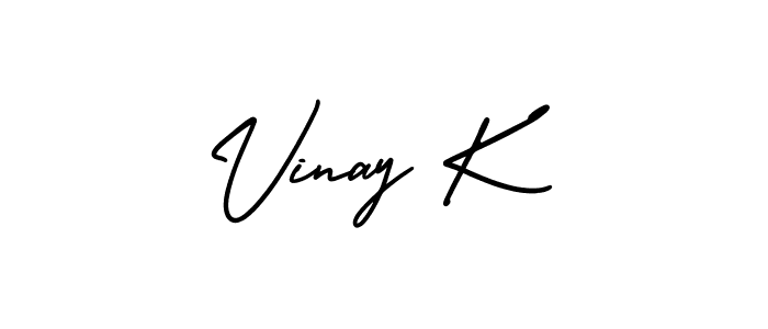 How to make Vinay K signature? AmerikaSignatureDemo-Regular is a professional autograph style. Create handwritten signature for Vinay K name. Vinay K signature style 3 images and pictures png