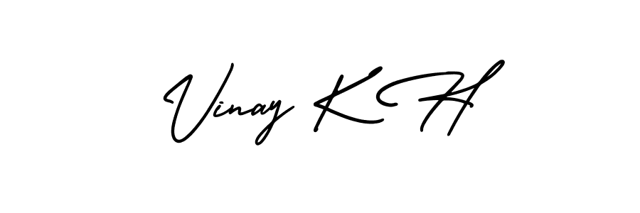 Create a beautiful signature design for name Vinay K H. With this signature (AmerikaSignatureDemo-Regular) fonts, you can make a handwritten signature for free. Vinay K H signature style 3 images and pictures png