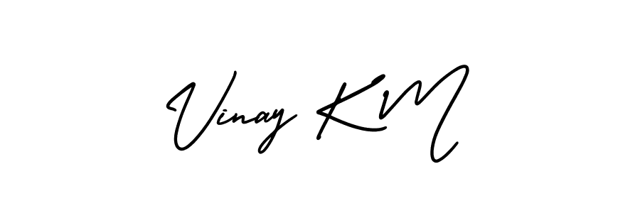 How to make Vinay K M name signature. Use AmerikaSignatureDemo-Regular style for creating short signs online. This is the latest handwritten sign. Vinay K M signature style 3 images and pictures png