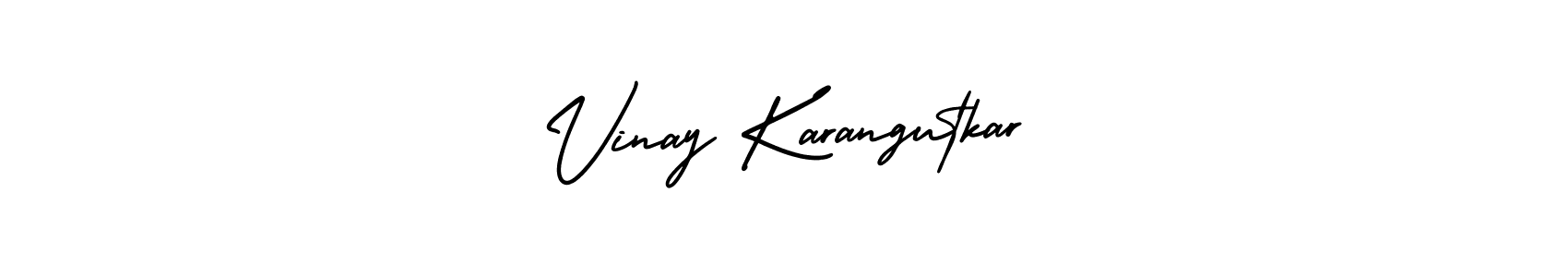 Make a short Vinay Karangutkar signature style. Manage your documents anywhere anytime using AmerikaSignatureDemo-Regular. Create and add eSignatures, submit forms, share and send files easily. Vinay Karangutkar signature style 3 images and pictures png