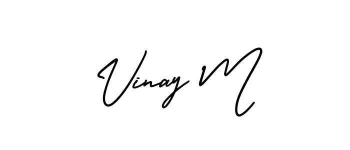It looks lik you need a new signature style for name Vinay M. Design unique handwritten (AmerikaSignatureDemo-Regular) signature with our free signature maker in just a few clicks. Vinay M signature style 3 images and pictures png