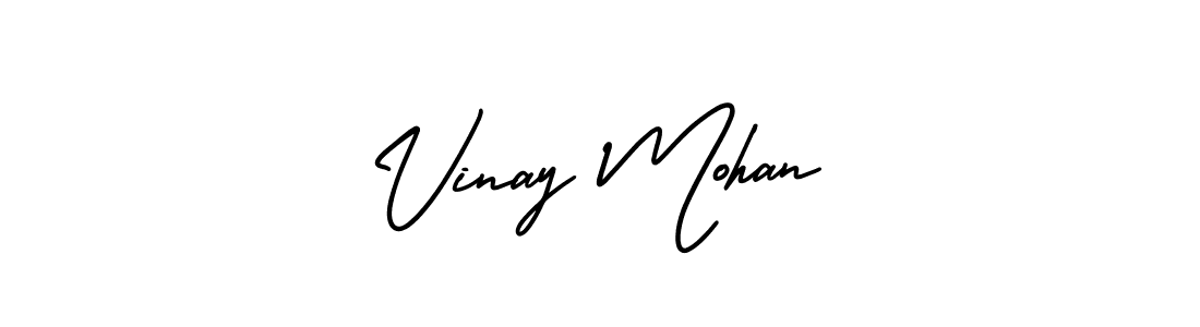 You should practise on your own different ways (AmerikaSignatureDemo-Regular) to write your name (Vinay Mohan) in signature. don't let someone else do it for you. Vinay Mohan signature style 3 images and pictures png