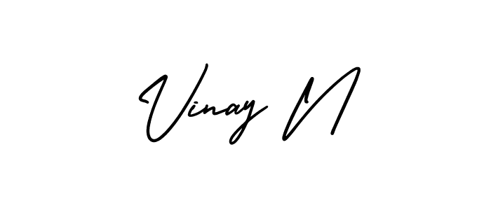 Use a signature maker to create a handwritten signature online. With this signature software, you can design (AmerikaSignatureDemo-Regular) your own signature for name Vinay N. Vinay N signature style 3 images and pictures png