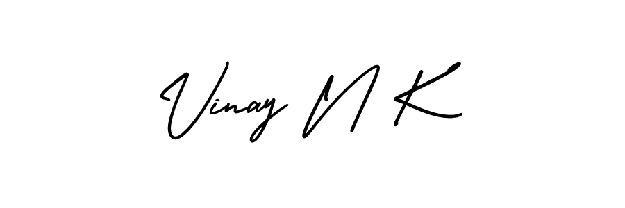 Also You can easily find your signature by using the search form. We will create Vinay N K name handwritten signature images for you free of cost using AmerikaSignatureDemo-Regular sign style. Vinay N K signature style 3 images and pictures png