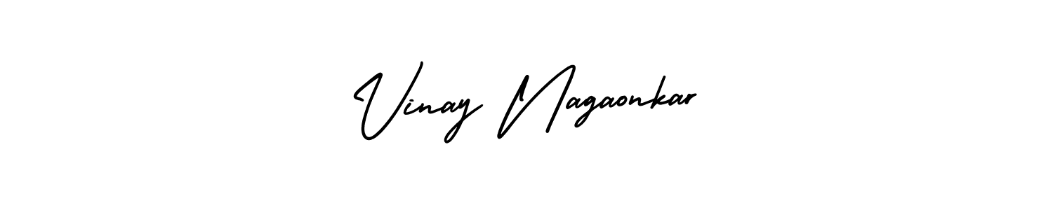 Make a beautiful signature design for name Vinay Nagaonkar. With this signature (AmerikaSignatureDemo-Regular) style, you can create a handwritten signature for free. Vinay Nagaonkar signature style 3 images and pictures png