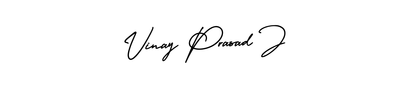 Use a signature maker to create a handwritten signature online. With this signature software, you can design (AmerikaSignatureDemo-Regular) your own signature for name Vinay Prasad J. Vinay Prasad J signature style 3 images and pictures png