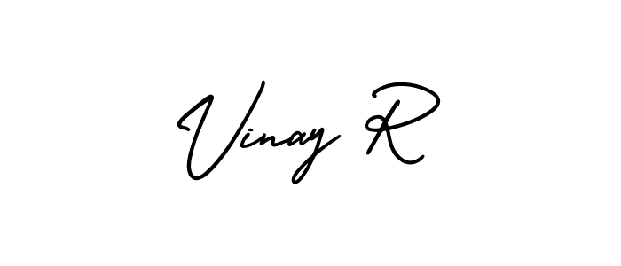 It looks lik you need a new signature style for name Vinay R. Design unique handwritten (AmerikaSignatureDemo-Regular) signature with our free signature maker in just a few clicks. Vinay R signature style 3 images and pictures png