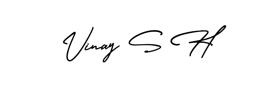 How to make Vinay S H signature? AmerikaSignatureDemo-Regular is a professional autograph style. Create handwritten signature for Vinay S H name. Vinay S H signature style 3 images and pictures png