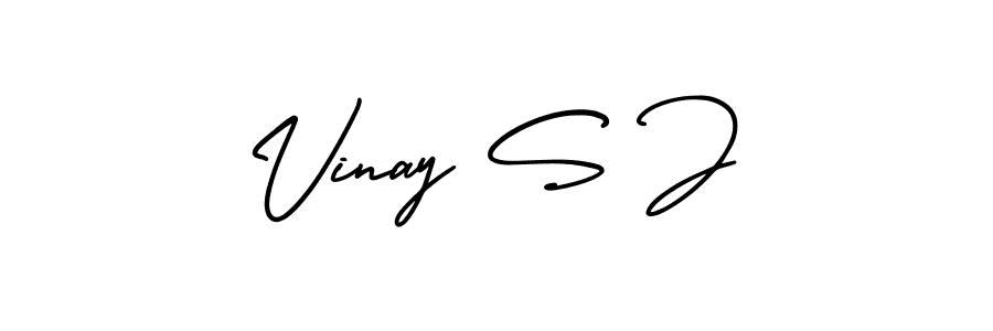 Make a beautiful signature design for name Vinay S J. Use this online signature maker to create a handwritten signature for free. Vinay S J signature style 3 images and pictures png