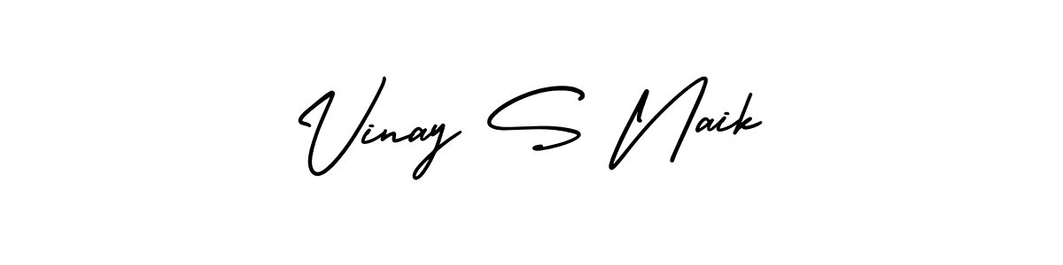 You should practise on your own different ways (AmerikaSignatureDemo-Regular) to write your name (Vinay S Naik) in signature. don't let someone else do it for you. Vinay S Naik signature style 3 images and pictures png
