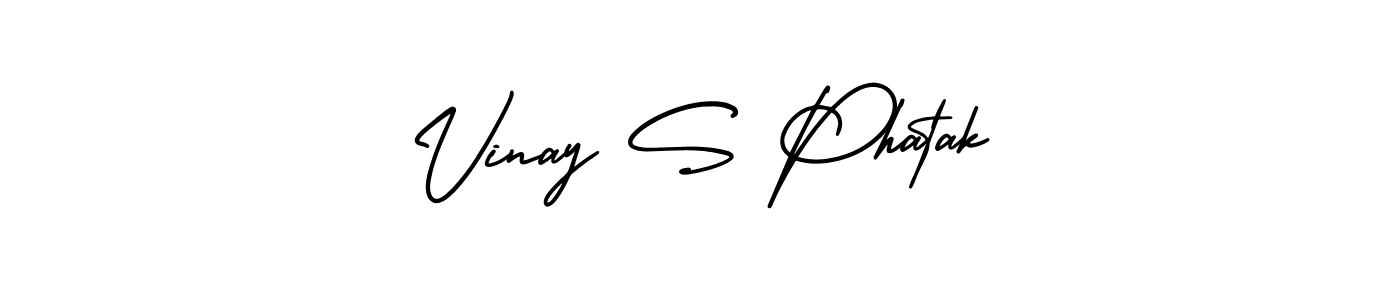 You should practise on your own different ways (AmerikaSignatureDemo-Regular) to write your name (Vinay S Phatak) in signature. don't let someone else do it for you. Vinay S Phatak signature style 3 images and pictures png