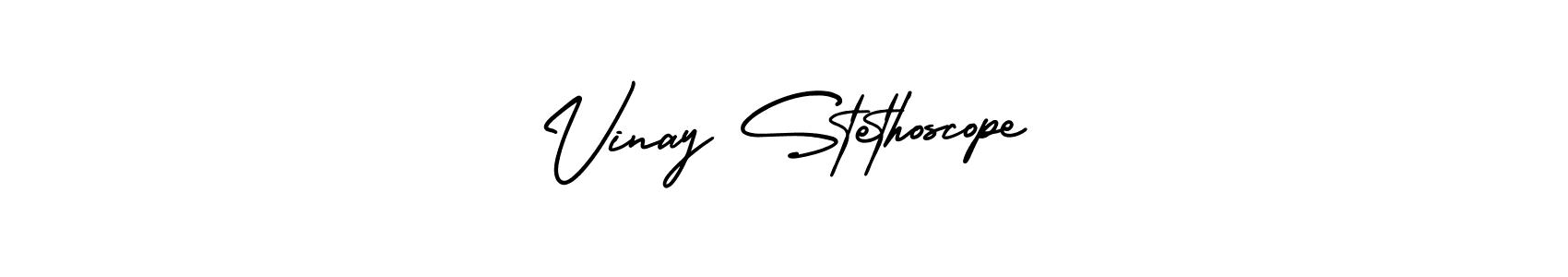 Vinay Stethoscope stylish signature style. Best Handwritten Sign (AmerikaSignatureDemo-Regular) for my name. Handwritten Signature Collection Ideas for my name Vinay Stethoscope. Vinay Stethoscope signature style 3 images and pictures png