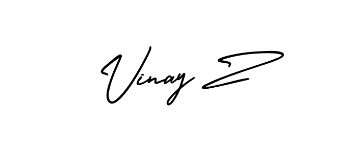 Use a signature maker to create a handwritten signature online. With this signature software, you can design (AmerikaSignatureDemo-Regular) your own signature for name Vinay Z. Vinay Z signature style 3 images and pictures png