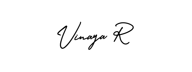 Also You can easily find your signature by using the search form. We will create Vinaya R name handwritten signature images for you free of cost using AmerikaSignatureDemo-Regular sign style. Vinaya R signature style 3 images and pictures png