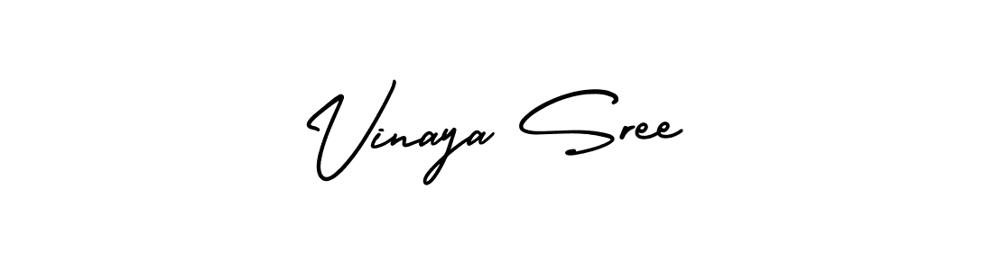 How to make Vinaya Sree signature? AmerikaSignatureDemo-Regular is a professional autograph style. Create handwritten signature for Vinaya Sree name. Vinaya Sree signature style 3 images and pictures png