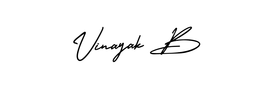 You should practise on your own different ways (AmerikaSignatureDemo-Regular) to write your name (Vinayak B) in signature. don't let someone else do it for you. Vinayak B signature style 3 images and pictures png