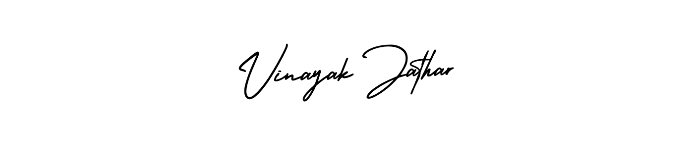 How to Draw Vinayak Jathar signature style? AmerikaSignatureDemo-Regular is a latest design signature styles for name Vinayak Jathar. Vinayak Jathar signature style 3 images and pictures png