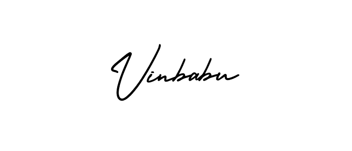 How to make Vinbabu name signature. Use AmerikaSignatureDemo-Regular style for creating short signs online. This is the latest handwritten sign. Vinbabu signature style 3 images and pictures png