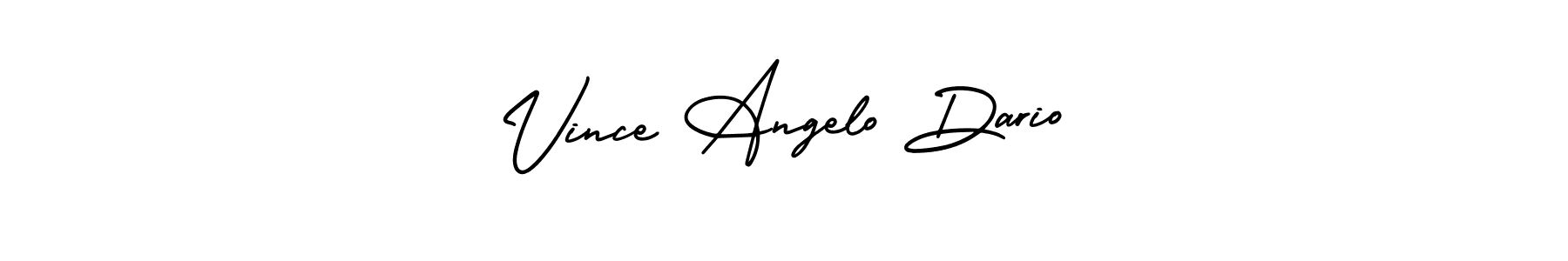 You should practise on your own different ways (AmerikaSignatureDemo-Regular) to write your name (Vince Angelo Dario) in signature. don't let someone else do it for you. Vince Angelo Dario signature style 3 images and pictures png